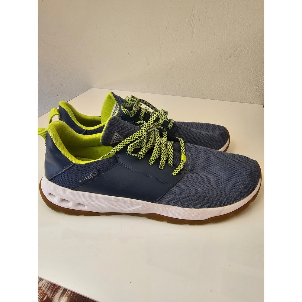 Columbia PFG Bahama Vent Loco II Mens 14 Navy Blue Lime Green size 14